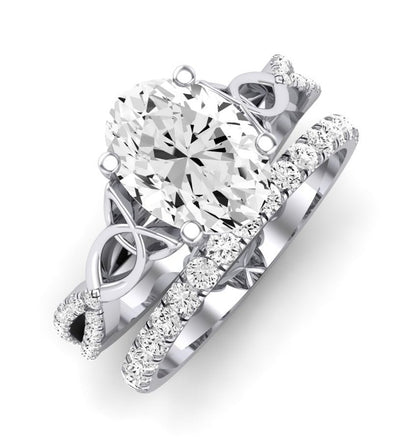Pavonia Diamond Matching Band Only (does Not Include Engagement Ring)  For Ring With Oval Center whitegold
