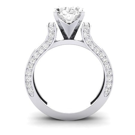 Lavender Diamond Matching Band Only (engagement Ring Not Included) For Ring With Oval Center whitegold