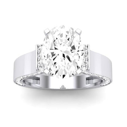 Lavender Diamond Matching Band Only (engagement Ring Not Included) For Ring With Oval Center whitegold