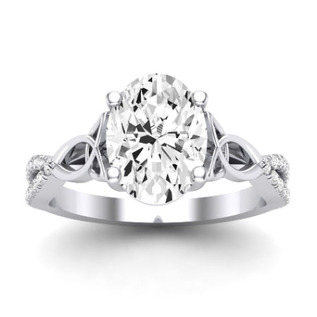 Pavonia Diamond Matching Band Only (does Not Include Engagement Ring)  For Ring With Oval Center whitegold