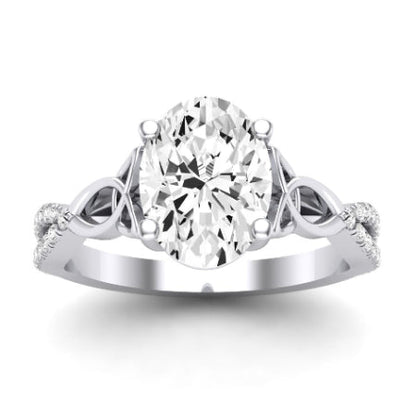 Pavonia Diamond Matching Band Only (does Not Include Engagement Ring)  For Ring With Oval Center whitegold