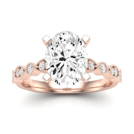 Marigold Diamond Matching Band Only (does Not Include Engagement Ring) For Ring With Oval Center rosegold