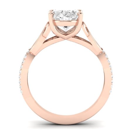 Pavonia Diamond Matching Band Only (does Not Include Engagement Ring)  For Ring With Oval Center rosegold