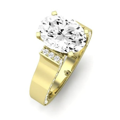 Lavender Diamond Matching Band Only (engagement Ring Not Included) For Ring With Oval Center yellowgold