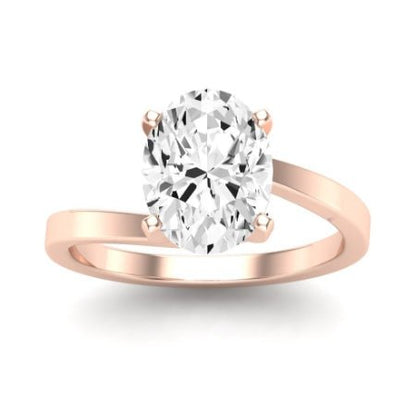 Zinnia Diamond Matching Band Only ( Engagement Ring Not Included) For Ring With Oval Center rosegold