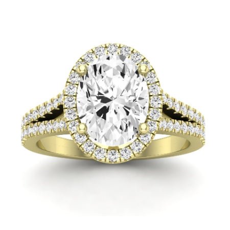 Silene Diamond Matching Band Only ( Engagement Ring Not Included) For Ring With Oval Center yellowgold