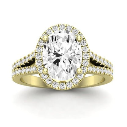 Silene Diamond Matching Band Only ( Engagement Ring Not Included) For Ring With Oval Center yellowgold