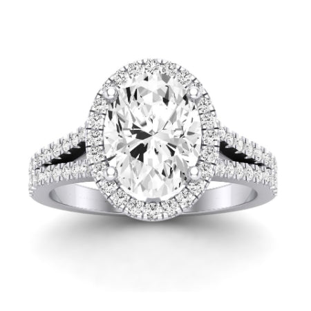 Silene Diamond Matching Band Only ( Engagement Ring Not Included) For Ring With Oval Center whitegold