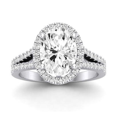 Silene Diamond Matching Band Only ( Engagement Ring Not Included) For Ring With Oval Center whitegold