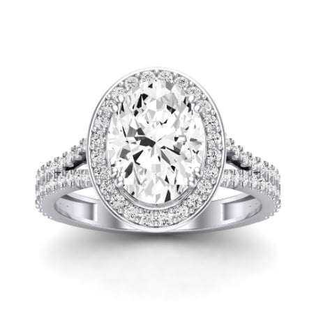 Tea Rose Diamond Matching Band Only (does Not Include Engagement Ring) For Ring With Oval Center whitegold