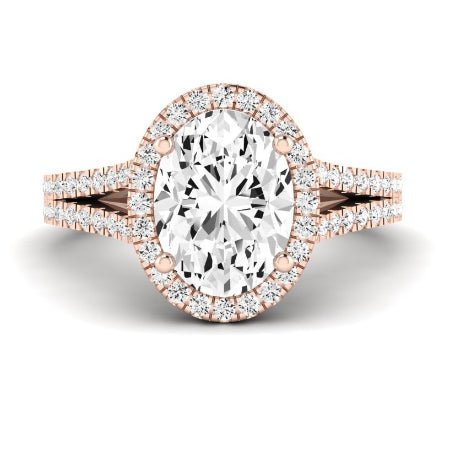 Silene Diamond Matching Band Only ( Engagement Ring Not Included) For Ring With Oval Center rosegold