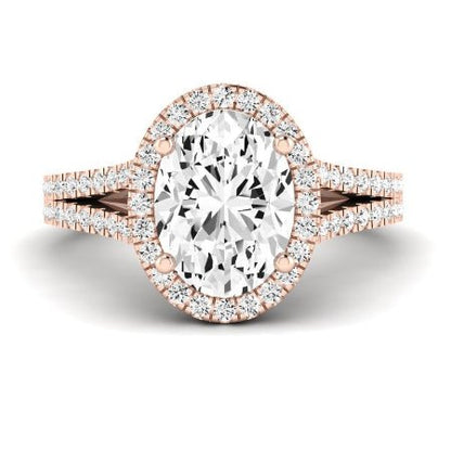 Silene Diamond Matching Band Only ( Engagement Ring Not Included) For Ring With Oval Center rosegold
