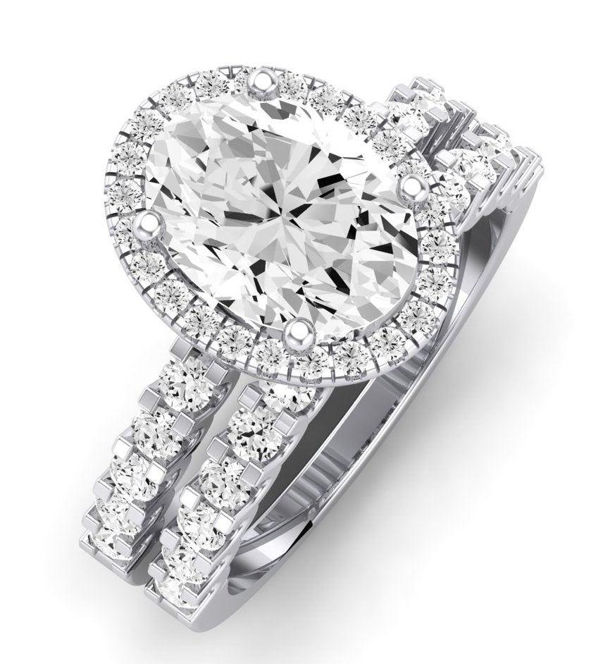 Sweet Pea Diamond Matching Band Only ( Engagement Ring Not Included) For Ring With Oval Center whitegold