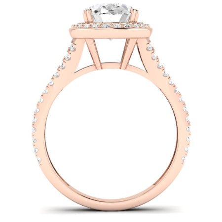Tea Rose Diamond Matching Band Only (does Not Include Engagement Ring) For Ring With Oval Center rosegold