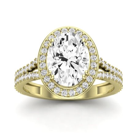 Tea Rose Diamond Matching Band Only (does Not Include Engagement Ring) For Ring With Oval Center yellowgold