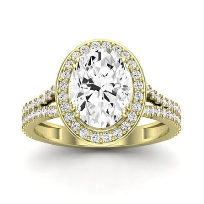 Tea Rose Diamond Matching Band Only (does Not Include Engagement Ring) For Ring With Oval Center yellowgold