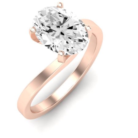 Zinnia Diamond Matching Band Only ( Engagement Ring Not Included) For Ring With Oval Center rosegold