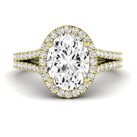 Silene Diamond Matching Band Only ( Engagement Ring Not Included) For Ring With Oval Center yellowgold