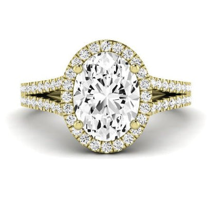 Silene Diamond Matching Band Only ( Engagement Ring Not Included) For Ring With Oval Center yellowgold