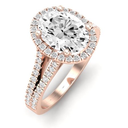 Silene Diamond Matching Band Only ( Engagement Ring Not Included) For Ring With Oval Center rosegold