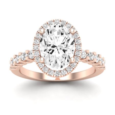 Sweet Pea Diamond Matching Band Only ( Engagement Ring Not Included) For Ring With Oval Center rosegold