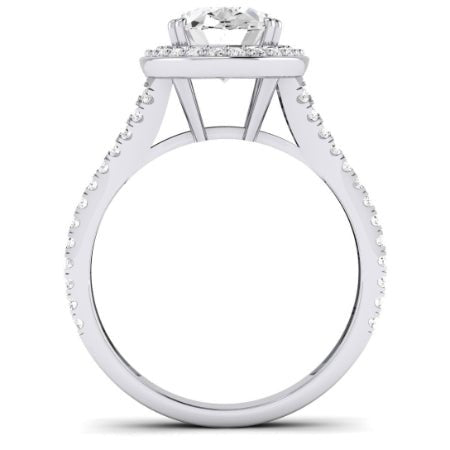 Tea Rose Diamond Matching Band Only (does Not Include Engagement Ring) For Ring With Oval Center whitegold