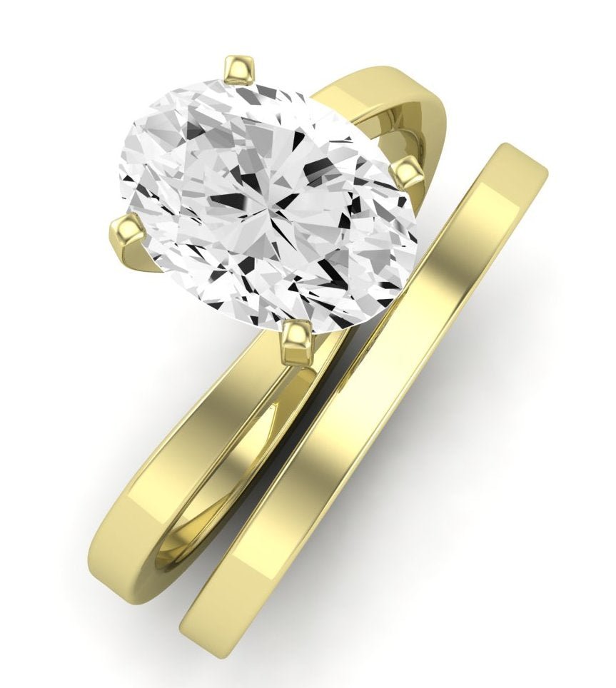 Zinnia Diamond Matching Band Only ( Engagement Ring Not Included) For Ring With Oval Center yellowgold