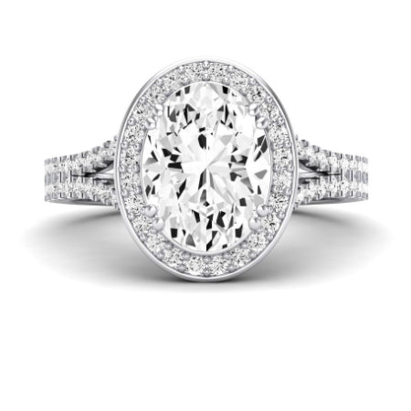 Tea Rose Diamond Matching Band Only (does Not Include Engagement Ring) For Ring With Oval Center whitegold
