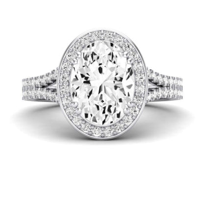 Tea Rose Diamond Matching Band Only (does Not Include Engagement Ring) For Ring With Oval Center whitegold