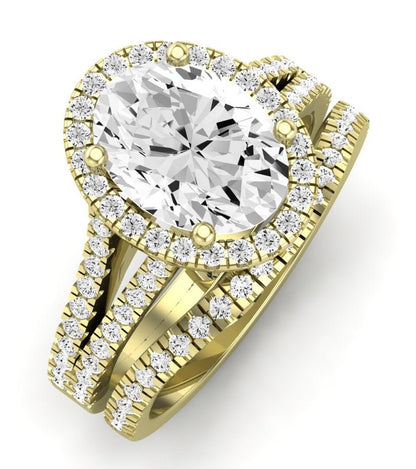 Silene Diamond Matching Band Only ( Engagement Ring Not Included) For Ring With Oval Center yellowgold