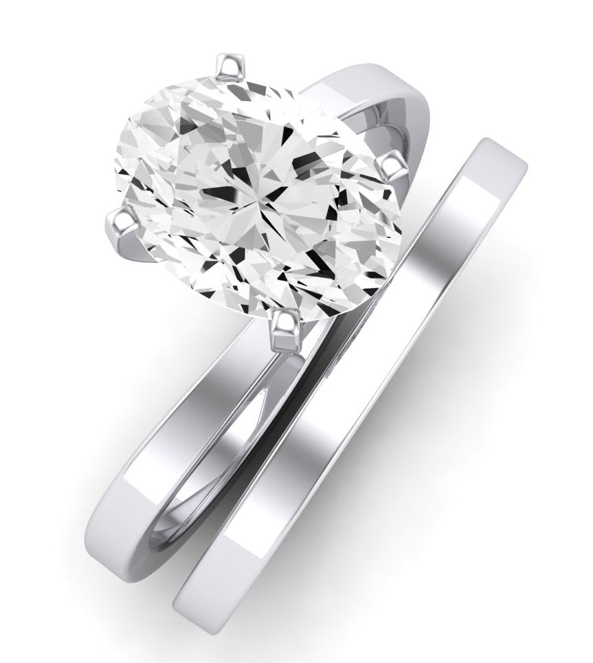 Zinnia Diamond Matching Band Only ( Engagement Ring Not Included) For Ring With Oval Center whitegold