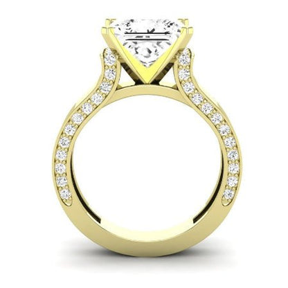 Lavender Diamond Matching Band Only (engagement Ring Not Included) For Ring With Princess Center yellowgold