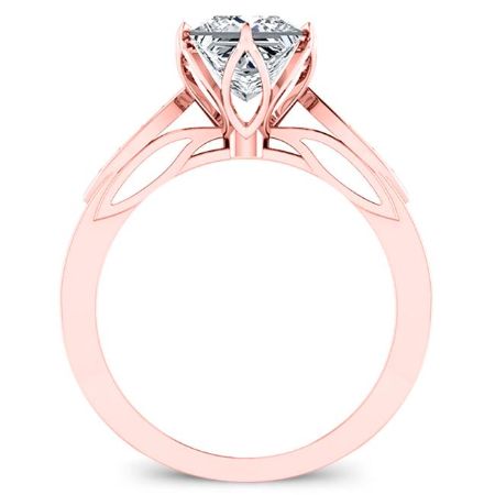 Pieris Diamond Matching Band Only (engagement Ring Not Included) For Ring With Princess Center rosegold