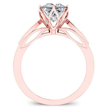 Pieris Diamond Matching Band Only (engagement Ring Not Included) For Ring With Princess Center rosegold