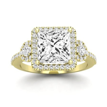 Lunaria Diamond Matching Band Only (does Not Include Engagement Ring) For Ring With Princess Center yellowgold