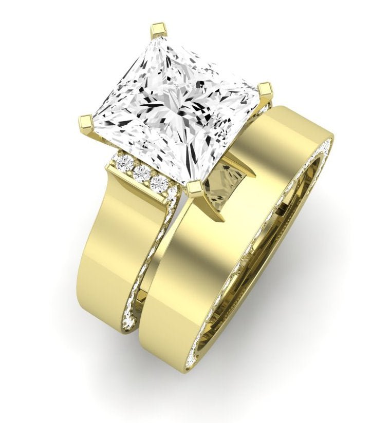 Lavender Diamond Matching Band Only (engagement Ring Not Included) For Ring With Princess Center yellowgold