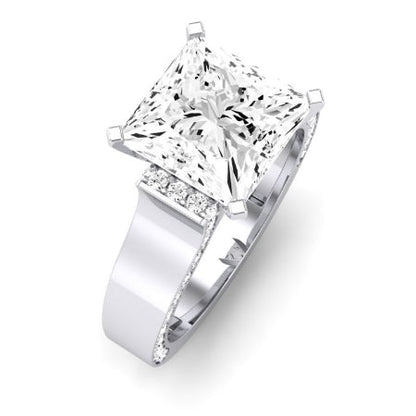 Lavender Diamond Matching Band Only (engagement Ring Not Included) For Ring With Princess Center whitegold