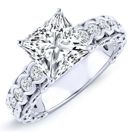 Kassia Diamond Matching Band Only (engagement Ring Not Included) For Ring With Princess Center whitegold