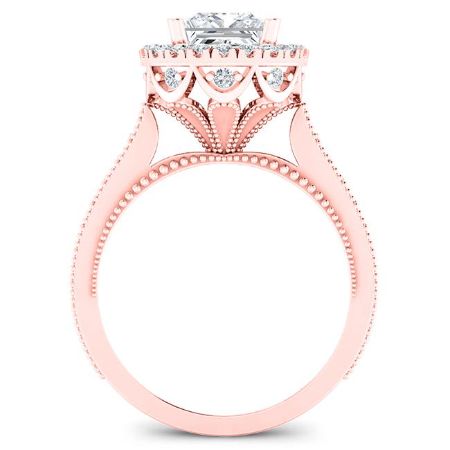 Mawar Diamond Matching Band Only (engagement Ring Not Included) For Ring With Princess Center rosegold