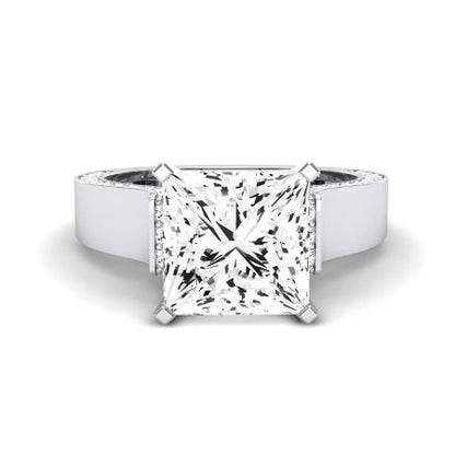 Lavender Diamond Matching Band Only (engagement Ring Not Included) For Ring With Princess Center whitegold