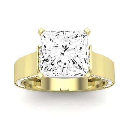 Lavender Diamond Matching Band Only (engagement Ring Not Included) For Ring With Princess Center yellowgold
