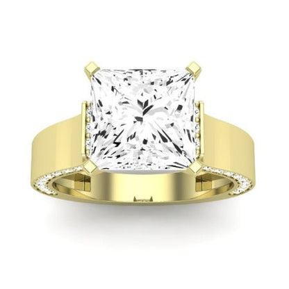 Lavender Diamond Matching Band Only (engagement Ring Not Included) For Ring With Princess Center yellowgold