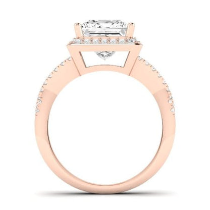 Moonflower Diamond Matching Band Only ( Engagement Ring Not Included) For Ring With Princess Center rosegold