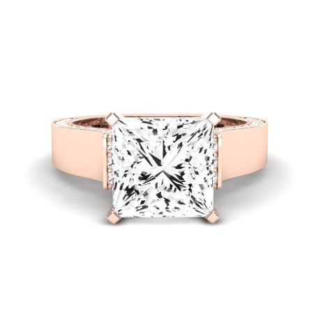 Lavender Diamond Matching Band Only (engagement Ring Not Included) For Ring With Princess Center rosegold