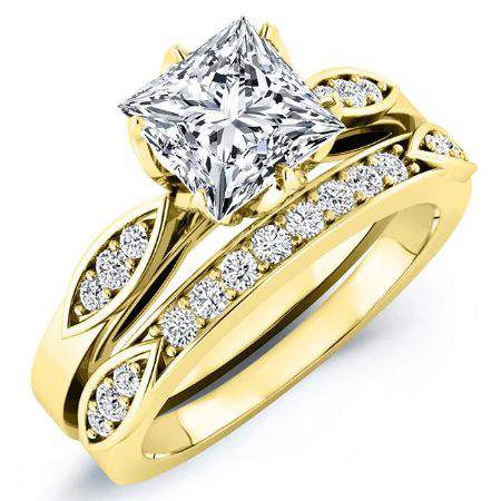 Pieris Diamond Matching Band Only (engagement Ring Not Included) For Ring With Princess Center yellowgold