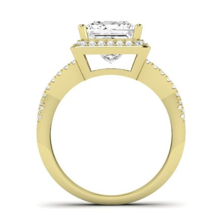 Moonflower Diamond Matching Band Only ( Engagement Ring Not Included) For Ring With Princess Center yellowgold