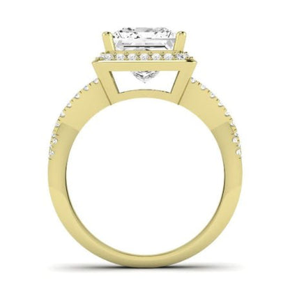 Moonflower Diamond Matching Band Only ( Engagement Ring Not Included) For Ring With Princess Center yellowgold
