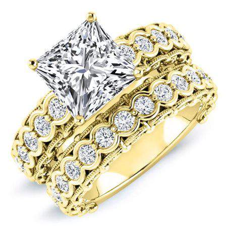Kassia Diamond Matching Band Only (engagement Ring Not Included) For Ring With Princess Center yellowgold