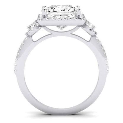 Lunaria Diamond Matching Band Only (does Not Include Engagement Ring) For Ring With Princess Center whitegold