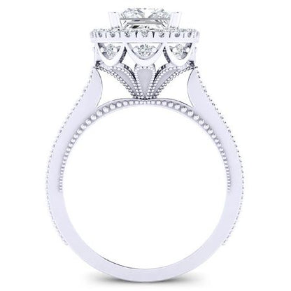 Mawar Diamond Matching Band Only (engagement Ring Not Included) For Ring With Princess Center whitegold